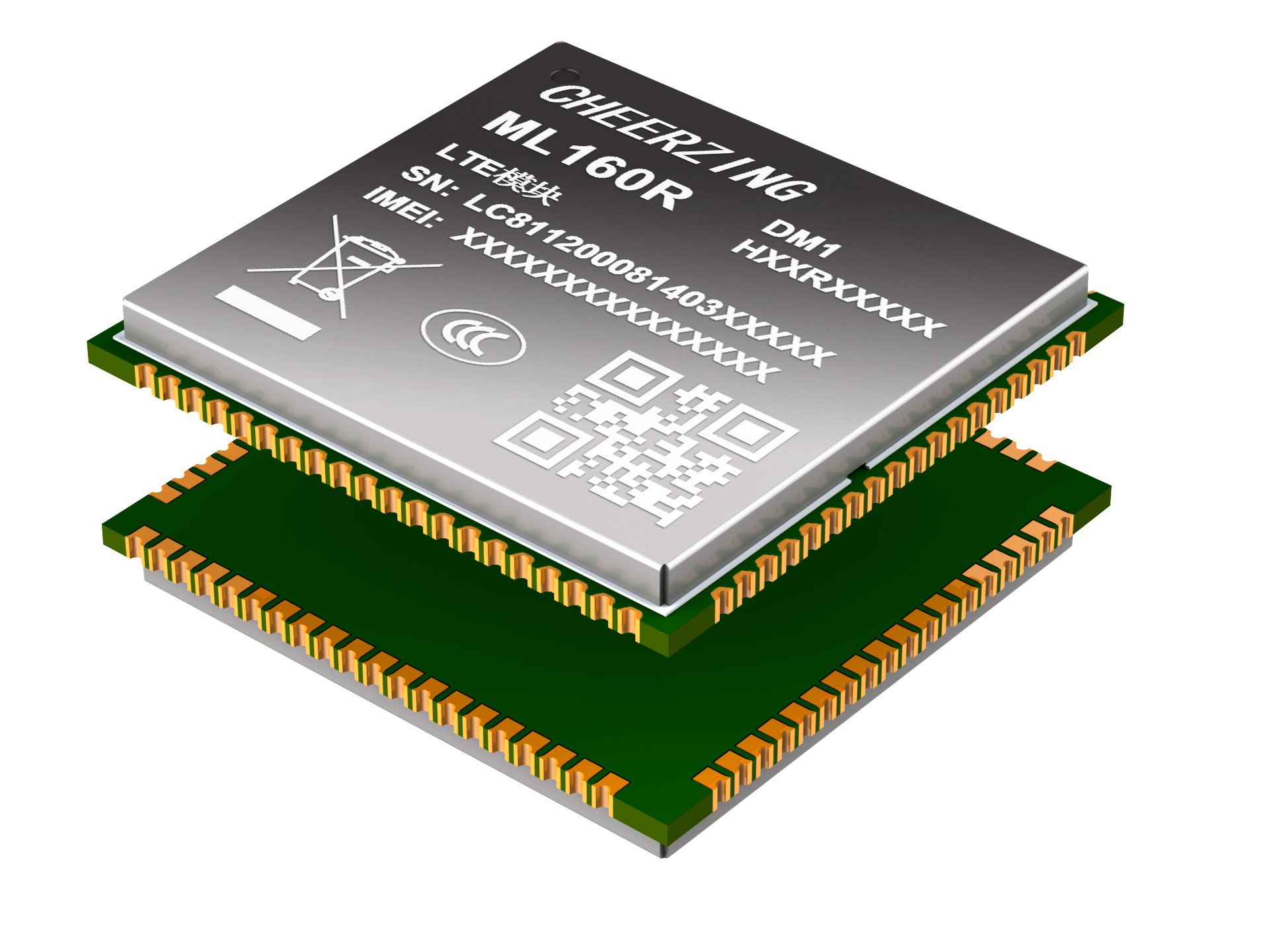 ML160R 小型化 LTE Cat.1/LCC+LGA/多種通信協議/豐富的擴展接口