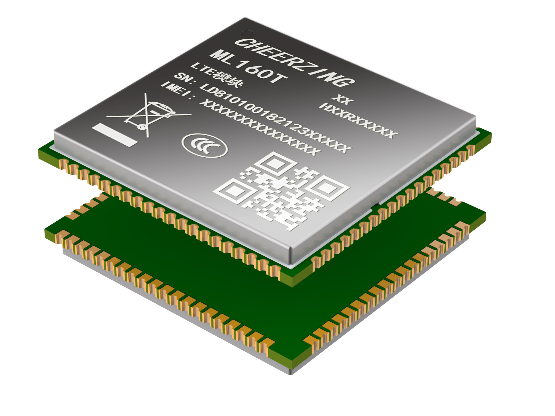 ML160T 小型化 LTE Cat.1/LCC+LGA/多種通信協議/豐富的擴展接口